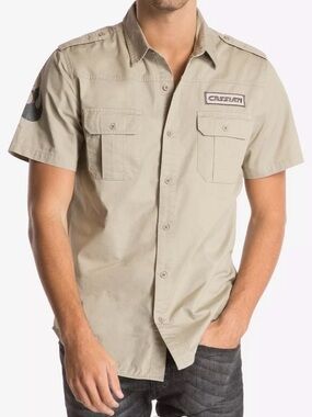 Star Wars Rogue One Cassian Short-Sleeved Woven Button-Up Shirt XL